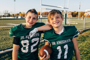 Kingswood Jr Knights Football, Kingswood Regional Highschool, Wolfeboro, NH. Youth football photographer, Leatherhead Sports Media.