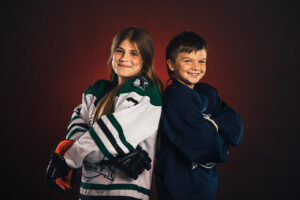 Back Bay Youth Hockey, siblings. Youth league team and player photography by Leatherhead Sports Media.